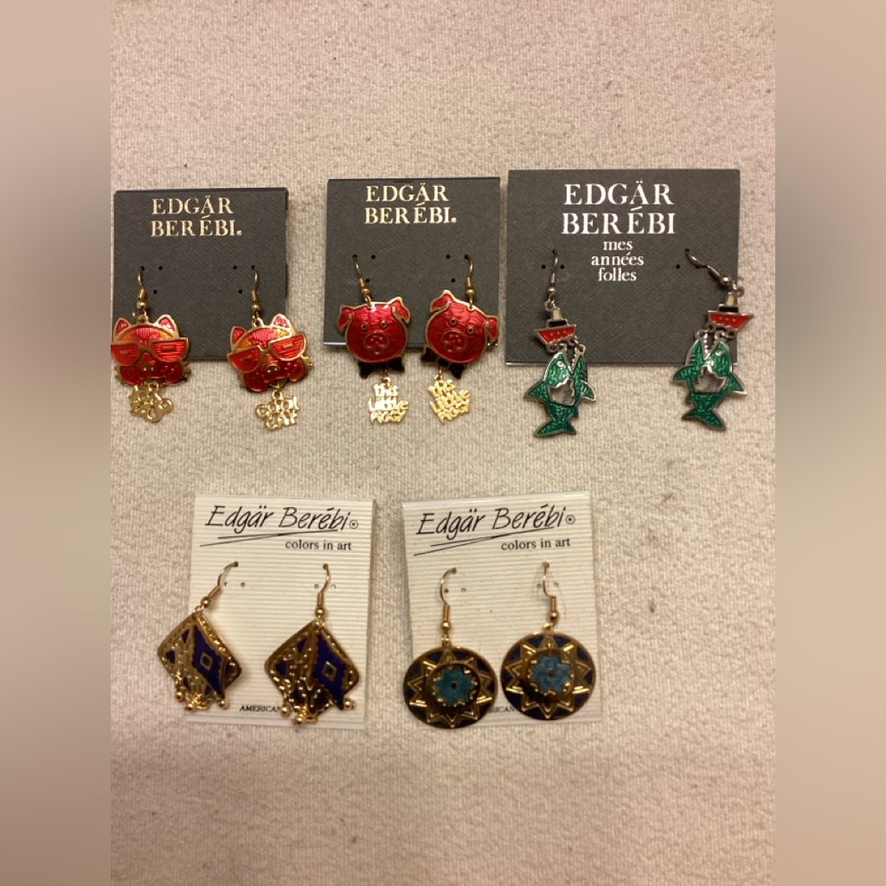 Vintage Edgar Berebi earrings Lot Of 5
